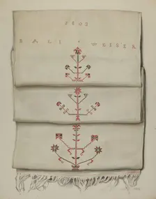 Pa. German Embroidered Towel, 1935/1942. Creator: Frances Lichten