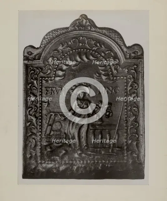 Pa. German Fireback, c. 1942. Creator: Charles Von Urban.