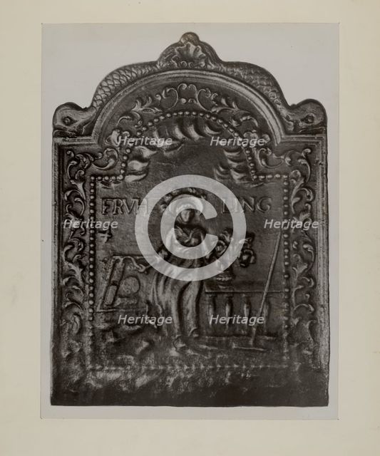 Pa. German Fireback, c. 1942. Creator: Charles Von Urban.