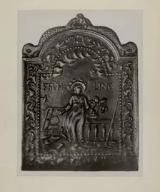 Pa. German Fireback, c. 1942. Creator: Charles Von Urban