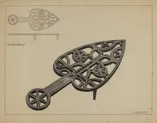 Pa. German Flat-iron Holder, c. 1936. Creator: Milton Grubstein