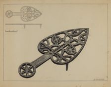 Pa. German Flat-iron Holder, c. 1936. Creator: Milton Grubstein