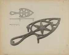 Pa. German Flat-iron Holder, c. 1937. Creator: Philip Johnson