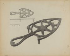 Pa. German Flat-iron Holder, c. 1937. Creator: Philip Johnson