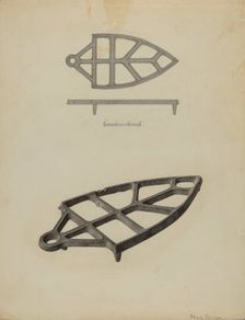 Pa. German Flat-iron Holder, c. 1938. Creator: Albert Taxson