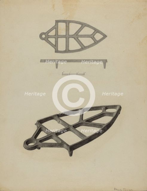 Pa. German Flat-iron Holder, c. 1938. Creator: Albert Taxson.
