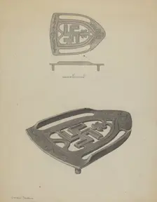 Pa. German Flat-iron Holder, c. 1938. Creator: Gordon Sanborn