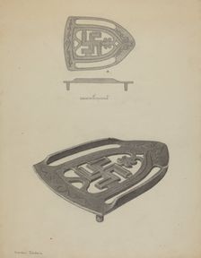 Pa. German Flat-iron Holder, c. 1938. Creator: Gordon Sanborn