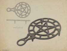 Pa. German Flat-iron Holder, c. 1938. Creator: Gordon Sanborn