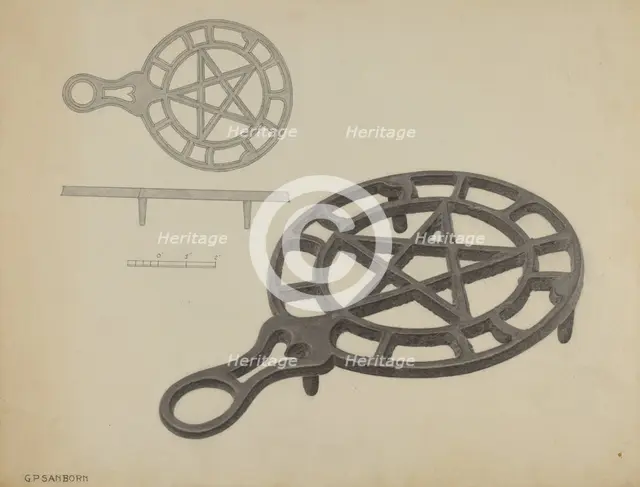 Pa. German Flat-iron Holder, c. 1938. Creator: Gordon Sanborn.