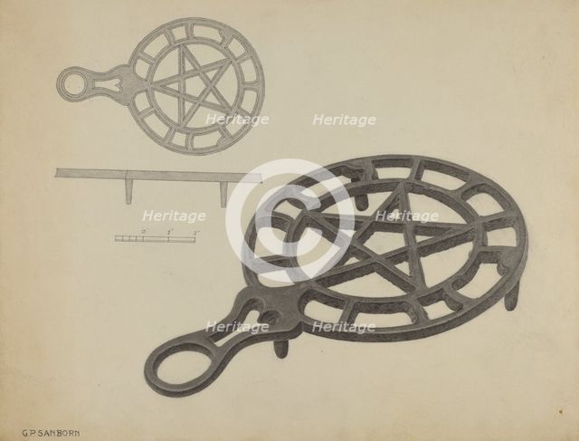 Pa. German Flat-iron Holder, c. 1938. Creator: Gordon Sanborn.