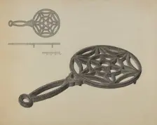 Pa. German Flat-iron Holder, c. 1938. Creator: Herman Bader