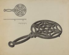 Pa. German Flat-iron Holder, c. 1938. Creator: Herman Bader