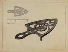 Pa. German Flat-iron Holder, c. 1938. Creator: Jack Staloff