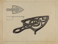 Pa. German Flat-iron Holder, c. 1938. Creator: Jack Staloff