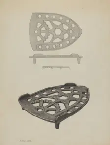 Pa. German Flat-iron Holder, c. 1939. Creator: Julius Bellamy