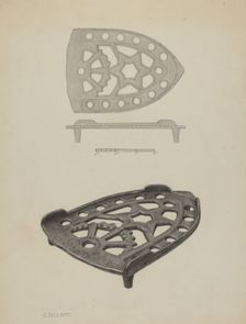 Pa. German Flat-iron Holder, c. 1939. Creator: Julius Bellamy