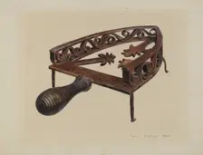 Pa. German Flat-iron Stand, c. 1942. Creator: Amos C. Brinton