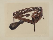 Pa. German Flat-iron Stand, c. 1942. Creator: Amos C. Brinton
