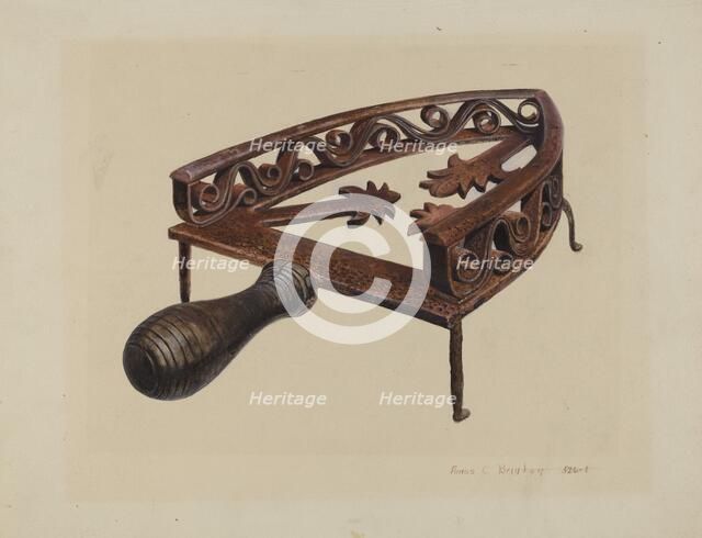 Pa. German Flat-iron Stand, c. 1942. Creator: Amos C. Brinton.