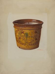 Pa. German Flower Vase, c. 1937. Creator: Max Soltmann