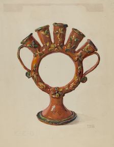 Pa. German Flower Holder, c. 1936. Creator: Frances Lichten