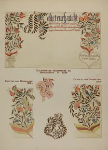 Pa. German Fractur Designs, c. 1937. Creator: Page Coffman