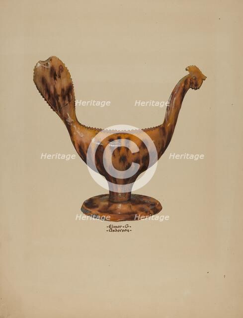 Pa. German Gravy Boat, c. 1938. Creator: Elmer G Anderson.