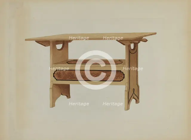 Pa. German Hutch Table, c. 1936. Creator: Rex F Bush.