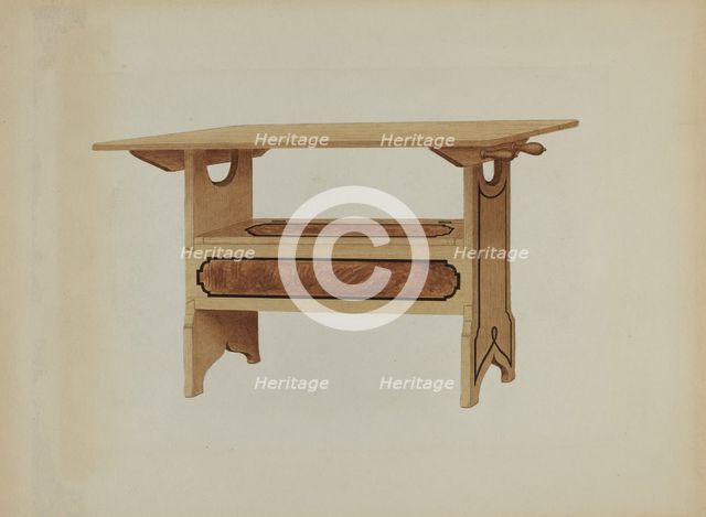 Pa. German Hutch Table, c. 1936. Creator: Rex F Bush.