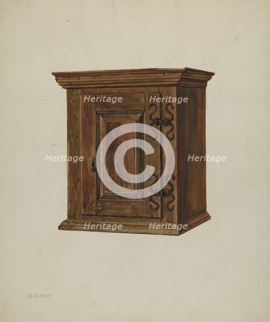 Pa. German Hanging Cupboard, c. 1938. Creator: David Dorfman.