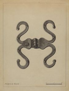 Pa. German Hinge, c. 1936. Creator: Mildred Ford