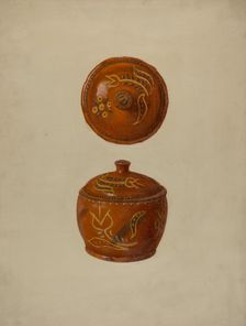Pa. German Jar with Cover, c. 1937. Creator: Max Soltmann