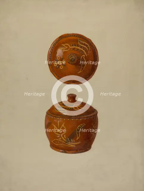 Pa. German Jar with Cover, c. 1937. Creator: Max Soltmann.
