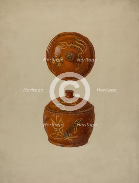 Pa. German Jar with Cover, c. 1937. Creator: Max Soltmann.