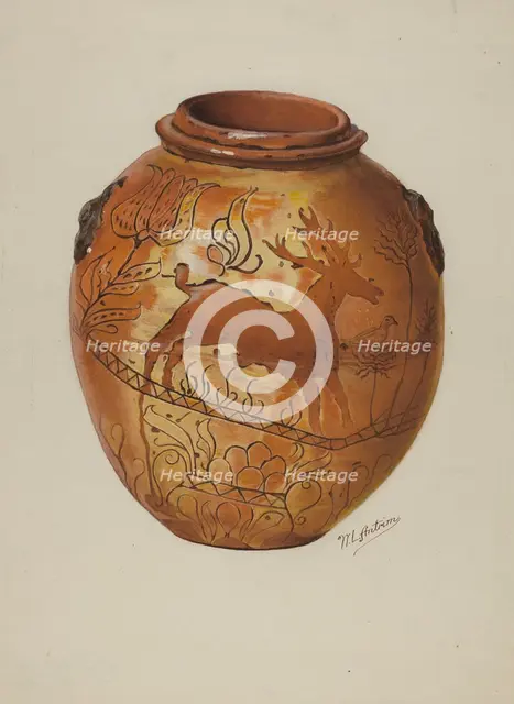 Pa. German Jar, c. 1937. Creator: William L. Antrim.