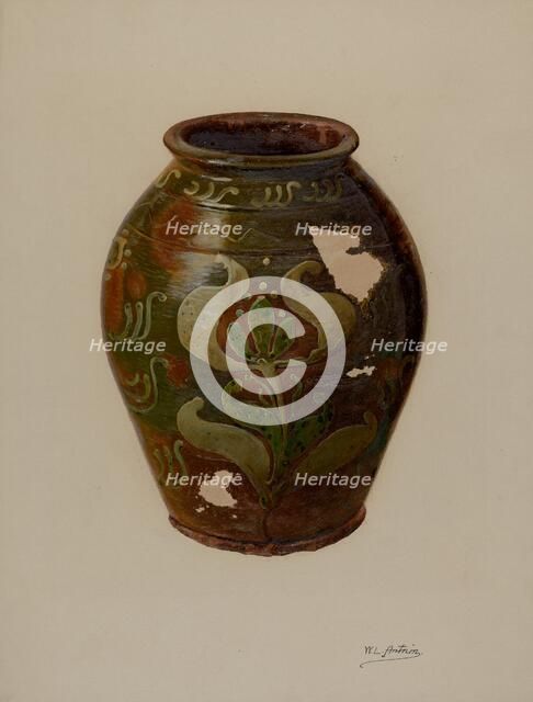 Pa. German Jar, c. 1938. Creator: William L. Antrim.