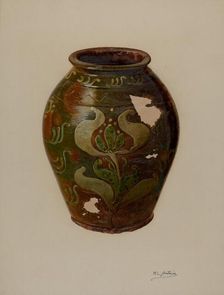 Pa. German Jar, c. 1938. Creator: William L. Antrim