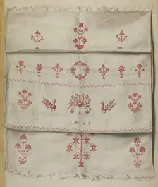 Pa. German Linen Towel, c. 1937. Creator: Frances Lichten