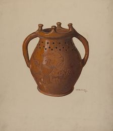 Pa. German Puzzle Mug, 1938. Creator: Eugene Shellady