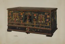 Pa. German Painted Chest, c. 1938. Creator: Frances Lichten