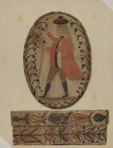 Pa. German Painted Wooden Box, c. 1937. Creator: Elmer G Anderson