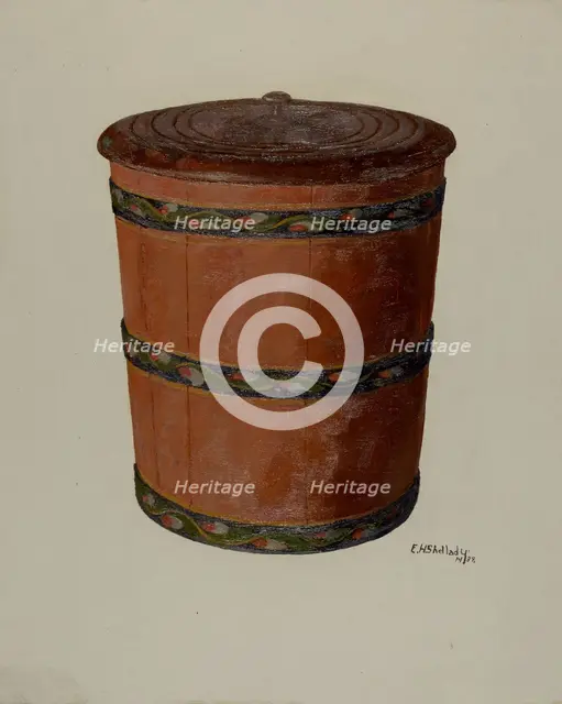 Pa. German Pail and Cover, 1938. Creator: Eugene Shellady.