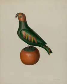 Pa. German Parrot, 1935/1942. Creator: Mina Lowry