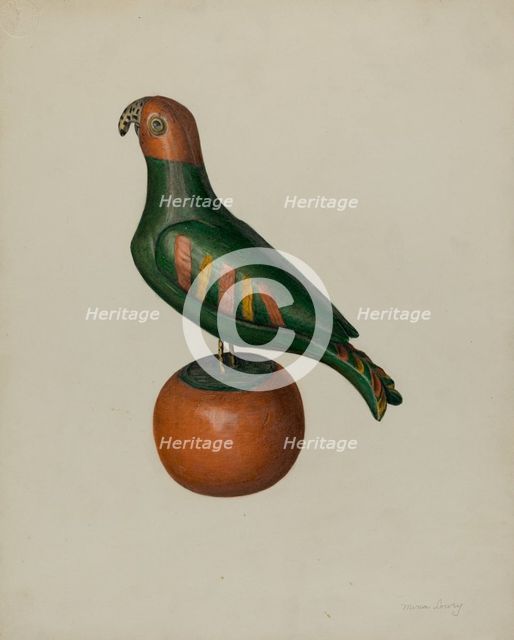 Pa. German Parrot, 1935/1942. Creator: Mina Lowry.