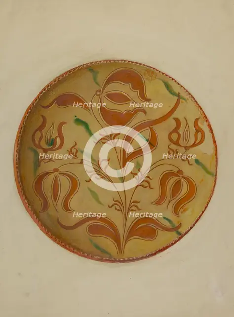 Pa. German Pie Dish, c. 1936. Creator: Max Soltmann.