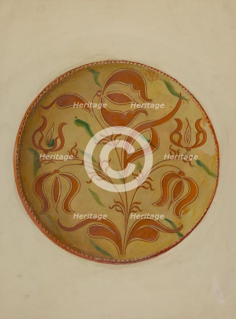 Pa. German Pie Dish, c. 1936. Creator: Max Soltmann.