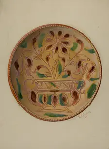 Pa. German Pie Dish, c. 1937. Creator: William L. Antrim