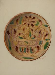Pa. German Pie Dish, c. 1937. Creator: William L. Antrim