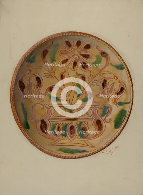 Pa. German Pie Dish, c. 1937. Creator: William L. Antrim.